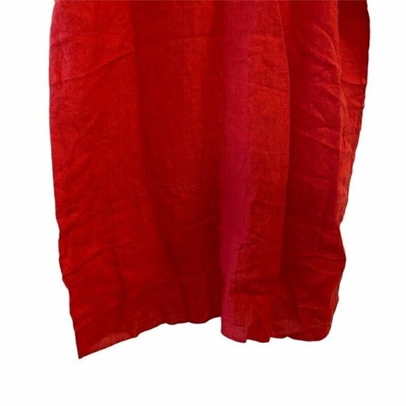 NEW Caterina Ricci 100% Linen Red Lagenlook Dress 3X - Picture 7 of 9